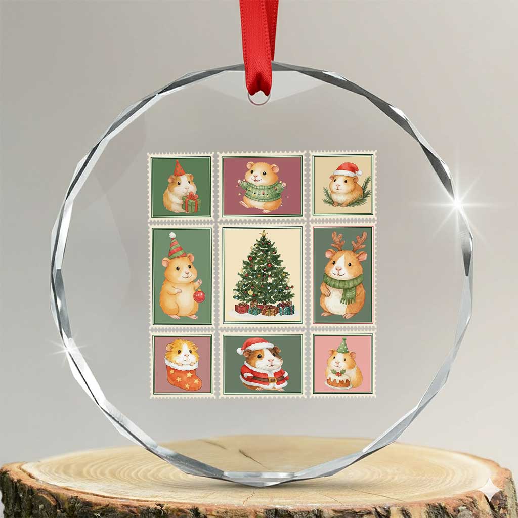 Tis The Season To Be Wheeky Crystal Glass Ornament Christmas Guinea Pig Gift - Wonder Print Shop