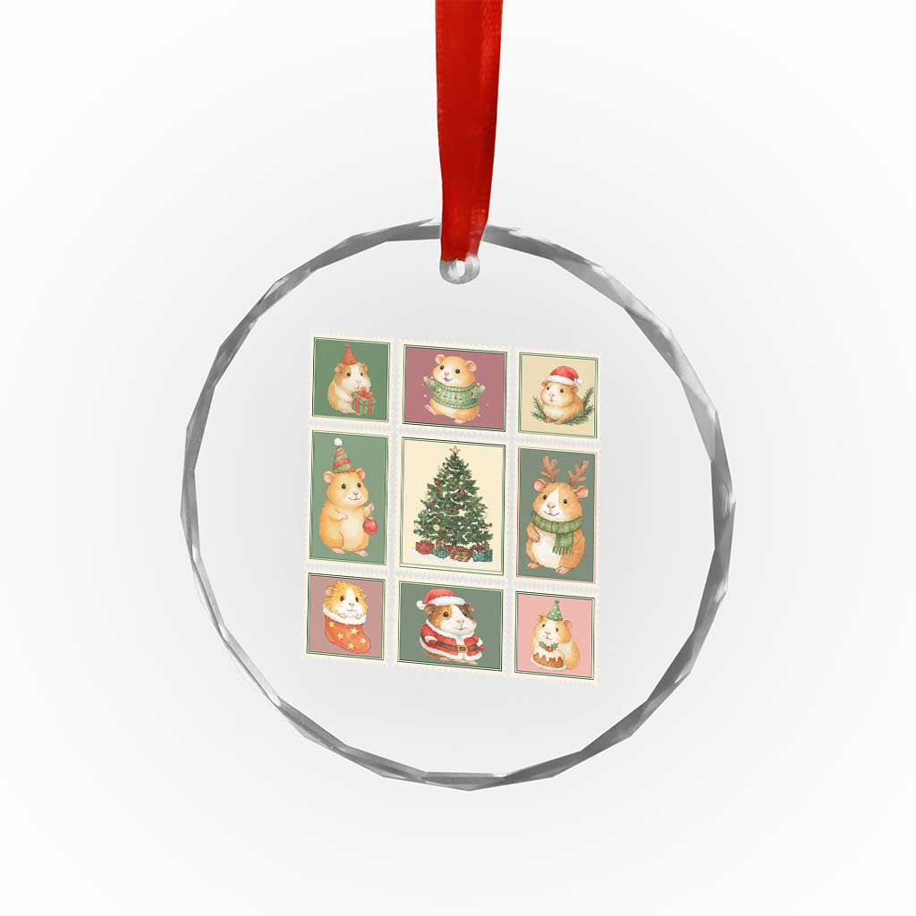 Tis The Season To Be Wheeky Crystal Glass Ornament Christmas Guinea Pig Gift - Wonder Print Shop