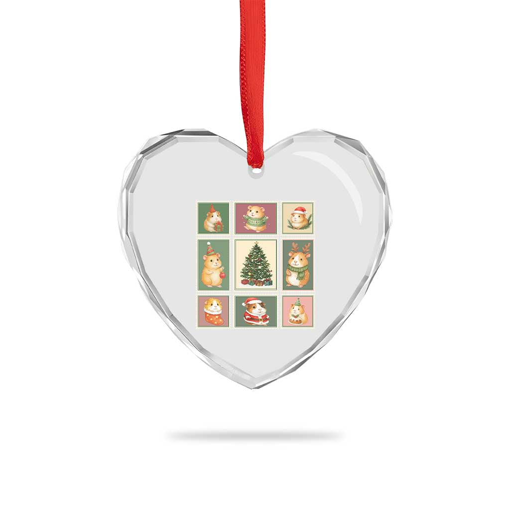 Tis The Season To Be Wheeky Heart Crystal Glass Ornament Christmas Guinea Pig Gift - Wonder Print Shop