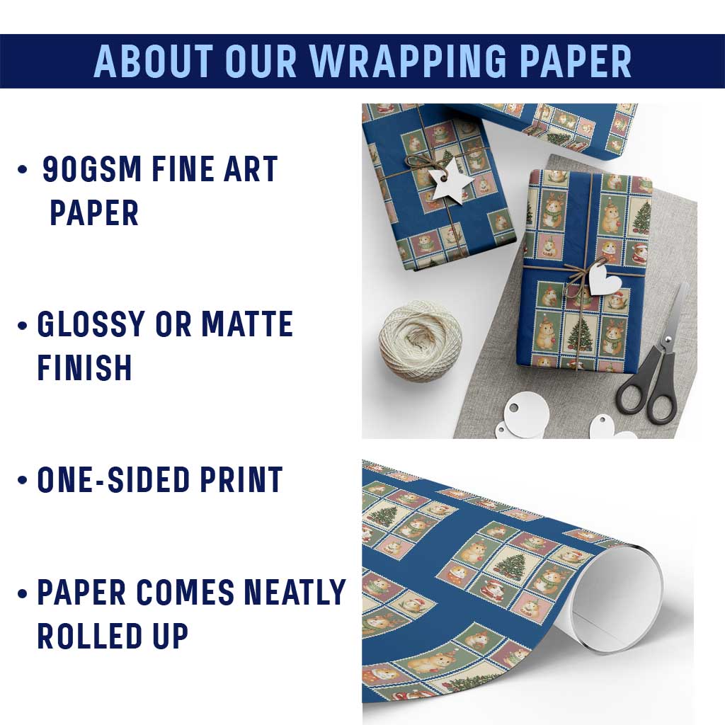 Tis The Season To Be Wheeky Wrapping Paper Roll Christmas Guinea Pig Gift - Wonder Print Shop