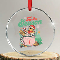 Tis The Season Xmas Crystal Glass Ornament Groovy Retro Gingerbread Hot Cocoa TS09