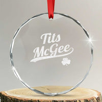 Tits McGee Crystal Glass Ornament Funny St Patricks Day Adult Humor Shamrocks
