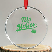 Tits McGee Crystal Glass Ornament Funny Womens St Patricks Day Vintage Shamrocks