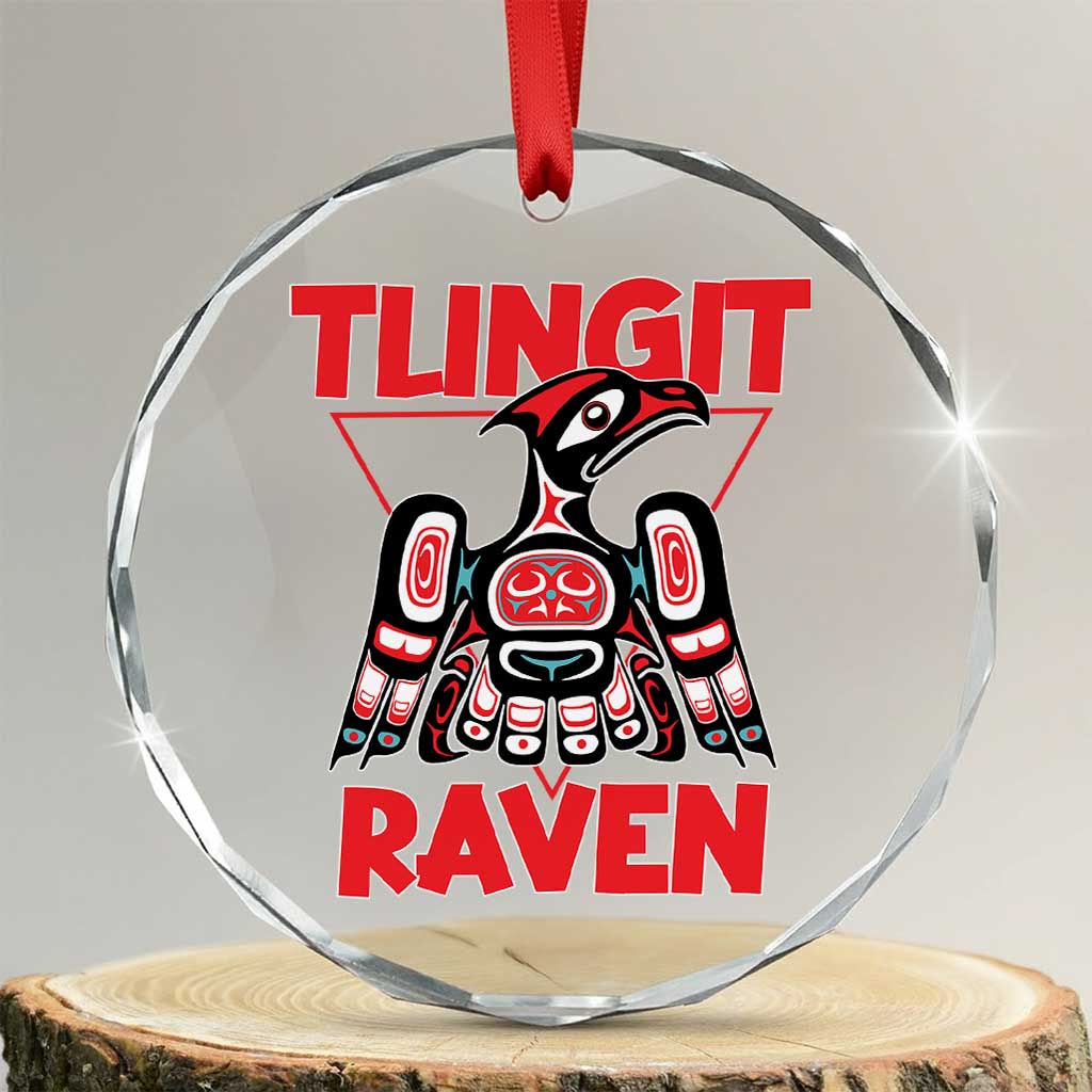 Tlingit Raven Totem Crystal Glass Ornament Alaska Native Tribal Art Design - Wonder Print Shop