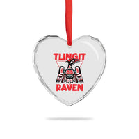Tlingit Raven Totem Heart Crystal Glass Ornament Alaska Native Tribal Art Design - Wonder Print Shop