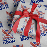Today We Boom 4th of July Bald Eagle Fireworks Wrapping Paper Roll