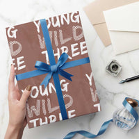 Toddler 3rd Birthday Wrapping Paper Roll Young Wild And Three - Wonder Print Shop