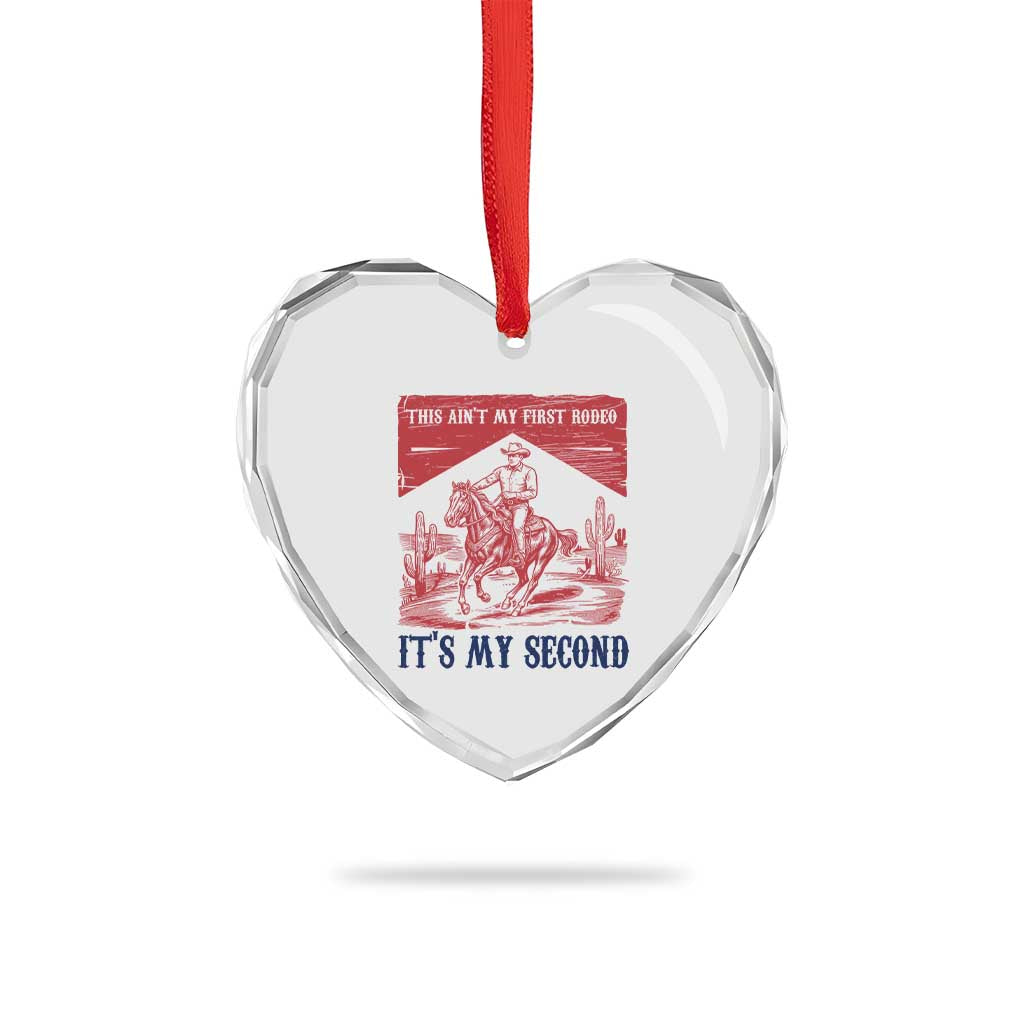 Toddler Baby Boy 2nd Birthday Heart Crystal Glass Ornament This Aint My First Rodeo Its My Second - Wonder Print Shop