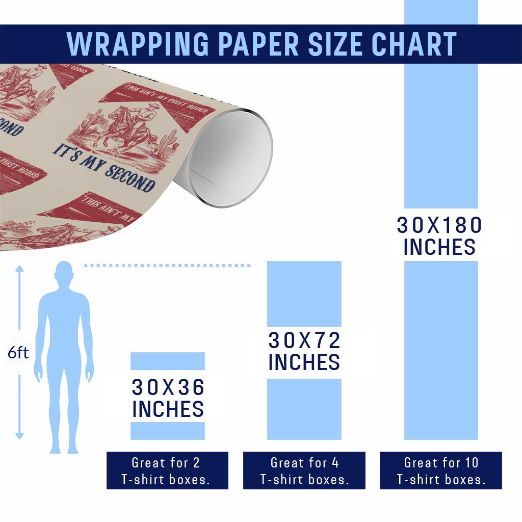 Toddler Baby Boy 2nd Birthday Wrapping Paper Roll This Aint My First Rodeo Its My Second - Wonder Print Shop