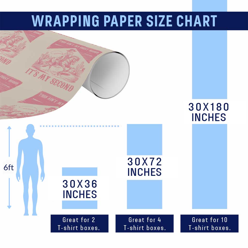 Toddler Baby Girl 2nd Birthday Wrapping Paper Roll This Aint My First Rodeo Its My Second - Wonder Print Shop