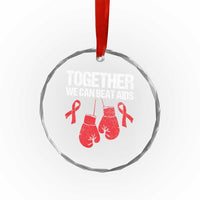 Together We Can Beat AIDS Crystal Glass Ornament Boxing HIV Awareness Gift - Wonder Print Shop