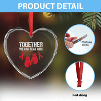 Together We Can Beat AIDS Heart Crystal Glass Ornament Boxing HIV Awareness Gift - Wonder Print Shop
