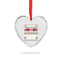 Together We Can Beat AIDS Heart Crystal Glass Ornament HIV Awareness Boxing Ugly Sweater Gift - Wonder Print Shop