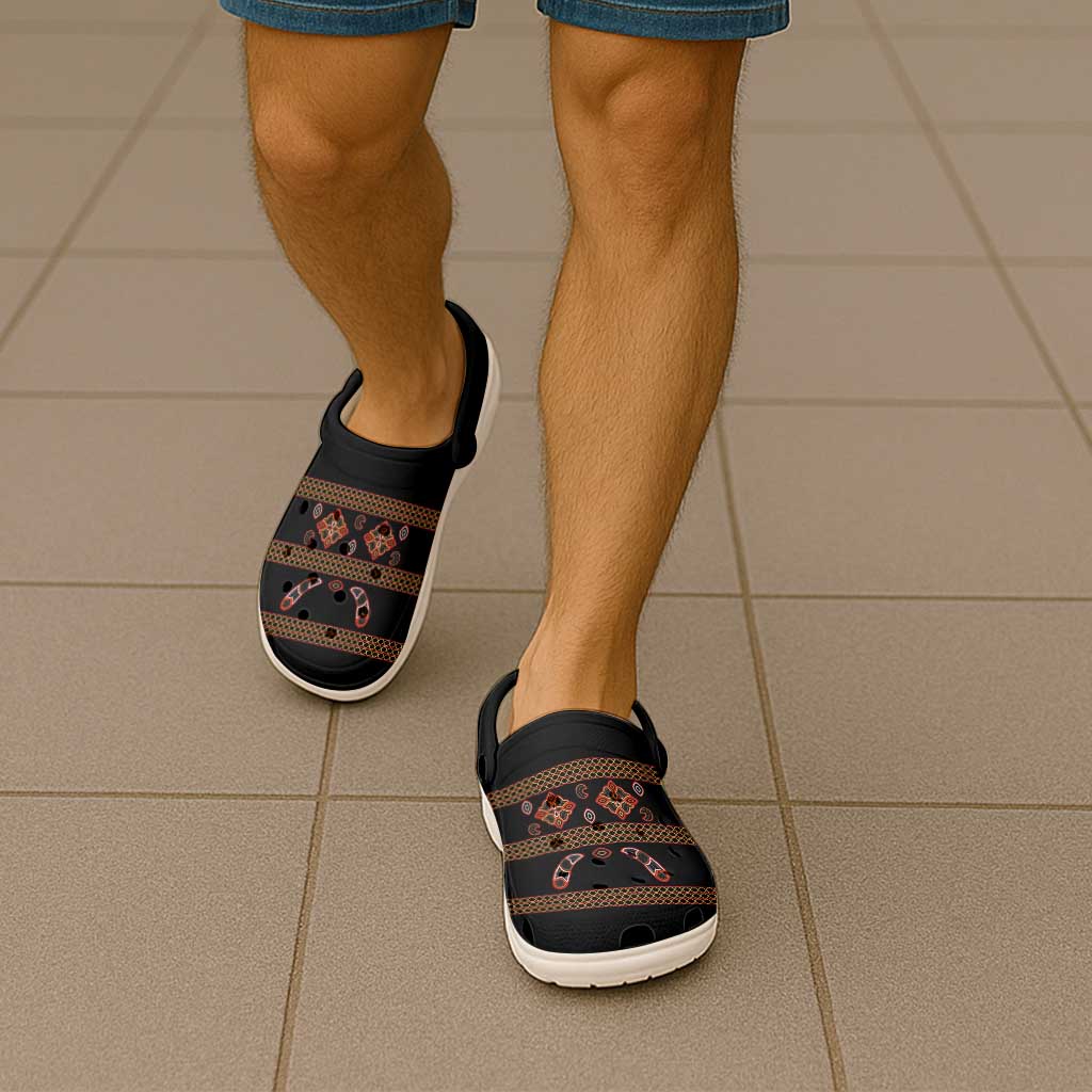Toghu Clogs Shoes Cameroon Traditional Pattern - Wonder Print Shop