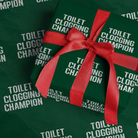 Toilet Clogging Champion Wrapping Paper Roll Funny Meme - Wonder Print Shop
