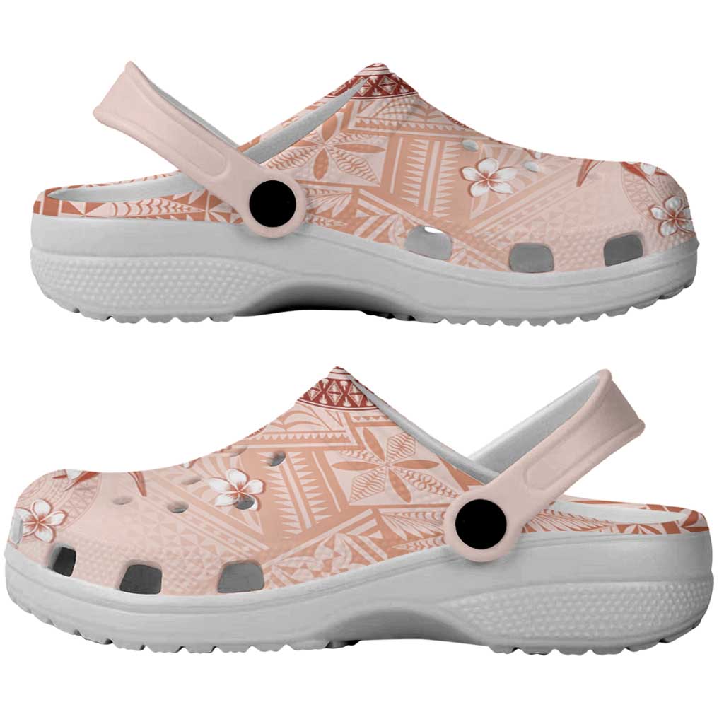 Tonga Ngatu Pattern With Light Tabasco Hibiscus Clogs Shoes Oil Painting Style - Wonder Print Shop