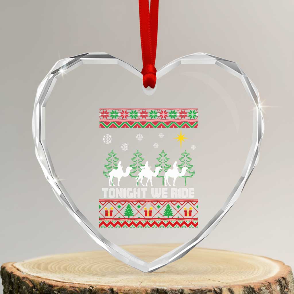 Tonight We Ride Heart Crystal Glass Ornament Three Wise Men Nativity Scene Christmas - Wonder Print Shop
