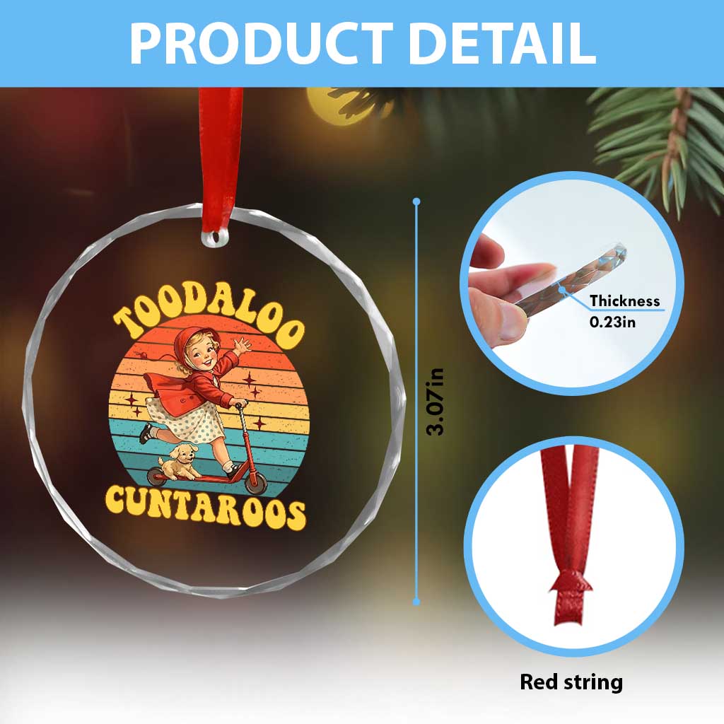 Toodaloo Cuntaroos Crystal Glass Ornament Funny Roller Sassy Girl Sarcastic Humor