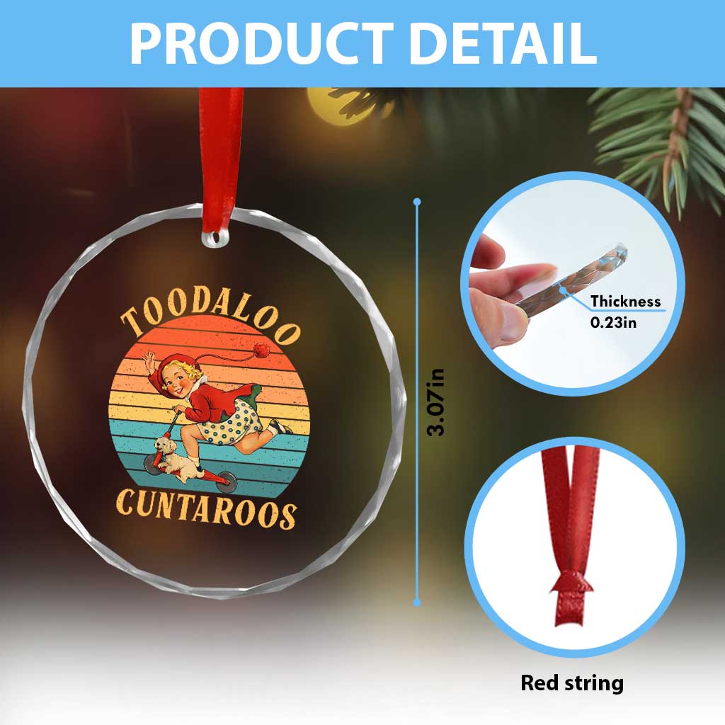 Toodaloo Cuntaroos Crystal Glass Ornament Funny Sarcastic Goodbye Humor