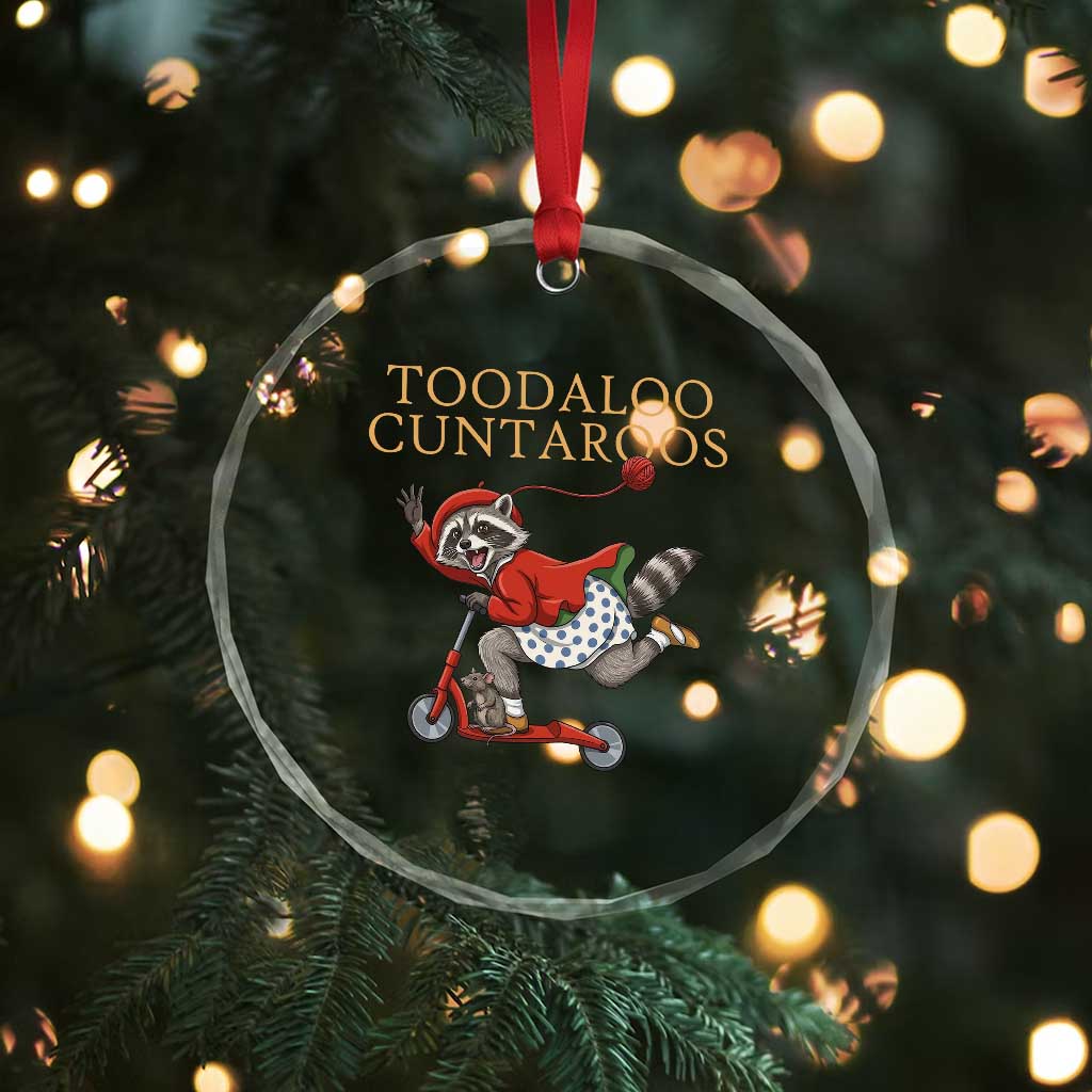 Toodaloo Cuntaroos Crystal Glass Ornament Funny Sarcastic Raccoon Inappropriate Meme