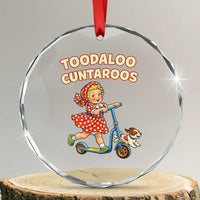 Toodaloo Cuntaroos Retro Scooter Girl Crystal Glass Ornament Funny Offensive Retro Goodbye Meme Dark Humor