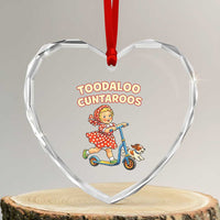 Toodaloo Cuntaroos Retro Scooter Girl Heart Crystal Glass Ornament Funny Offensive Retro Goodbye Meme Dark Humor