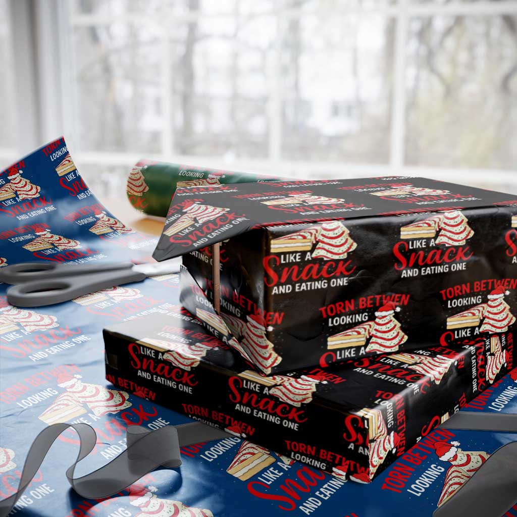 Torn Between Looking Like A Snack Or Eating One Christmas Wrapping Paper Roll Debbies Tree Cake - Wonder Print Shop