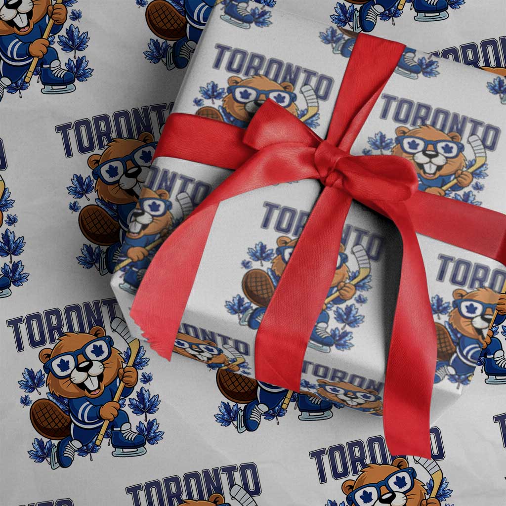 Toronto Ice Hockey Beaver Wrapping Paper Roll Canadian Pride Gift - Wonder Print Shop