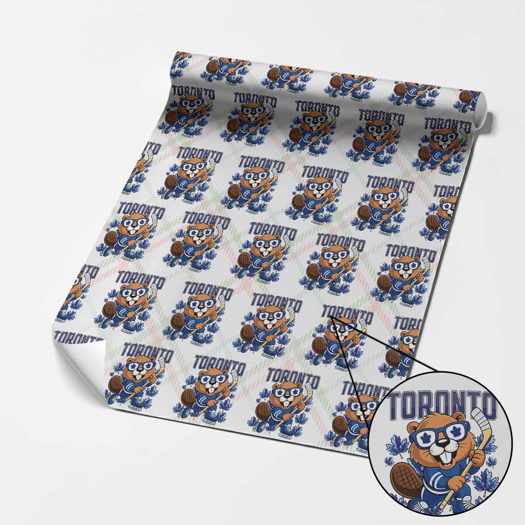 Toronto Ice Hockey Beaver Wrapping Paper Roll Canadian Pride Gift - Wonder Print Shop