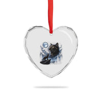 Tortoiseshell Cat Howling To The Moon Heart Crystal Glass Ornament Tortie Cat Lover 90s Retro
