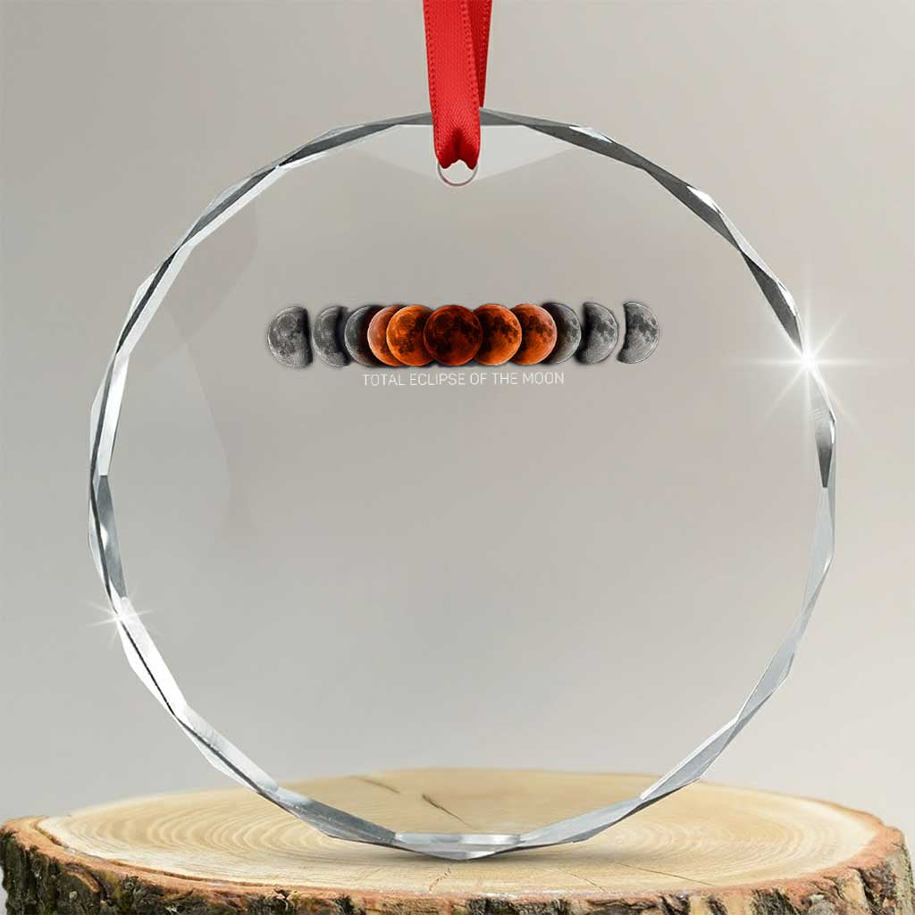 Total Eclipse of the Moon Phases Crystal Glass Ornament Blood Moon Space Astronomy Celestial Graphic