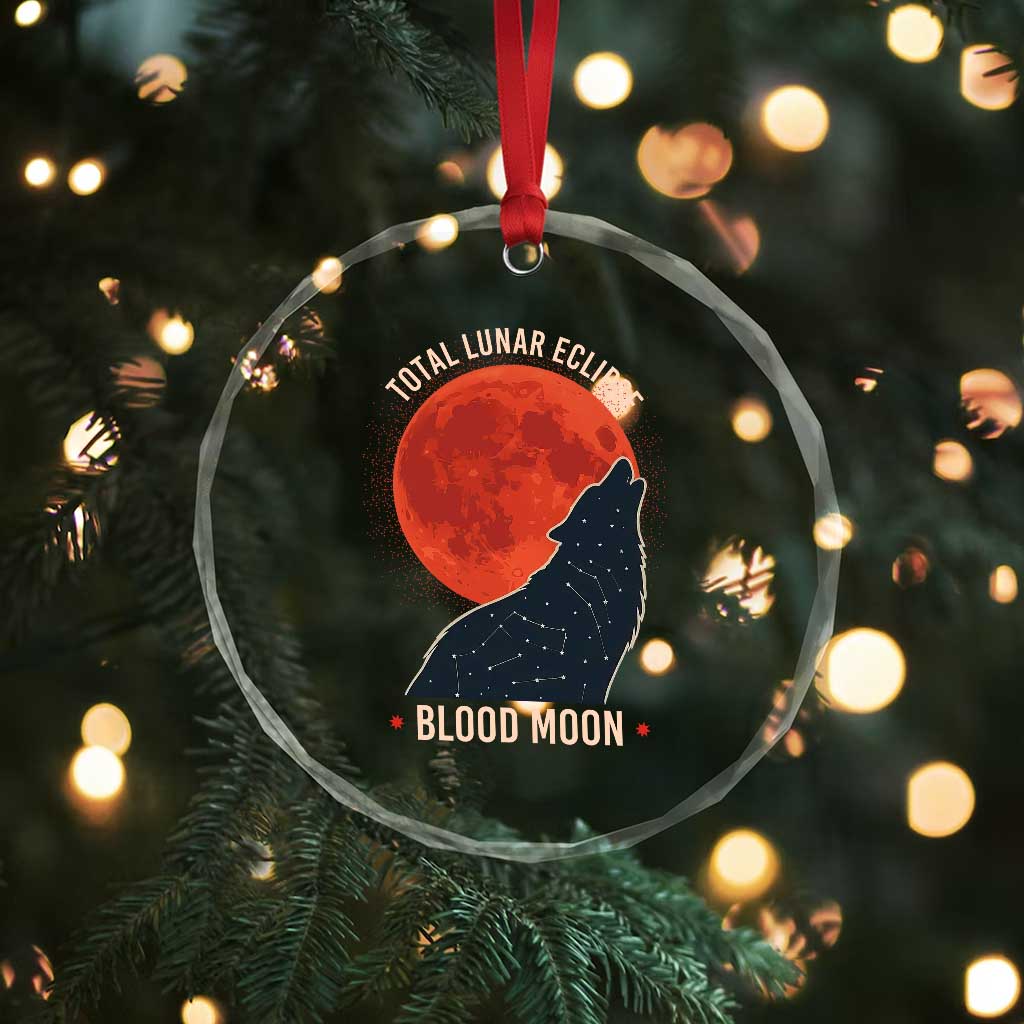 Total Lunar Eclipse March 3 2026 Crystal Glass Ornament Constellation Wolf Souvenir Graphic