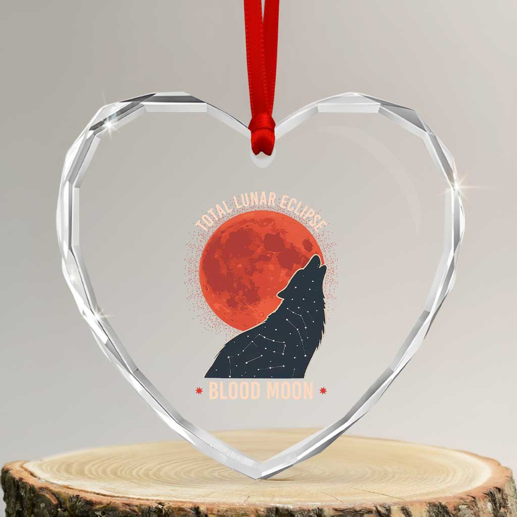 Total Lunar Eclipse March 3 2026 Heart Crystal Glass Ornament Constellation Wolf Souvenir Graphic