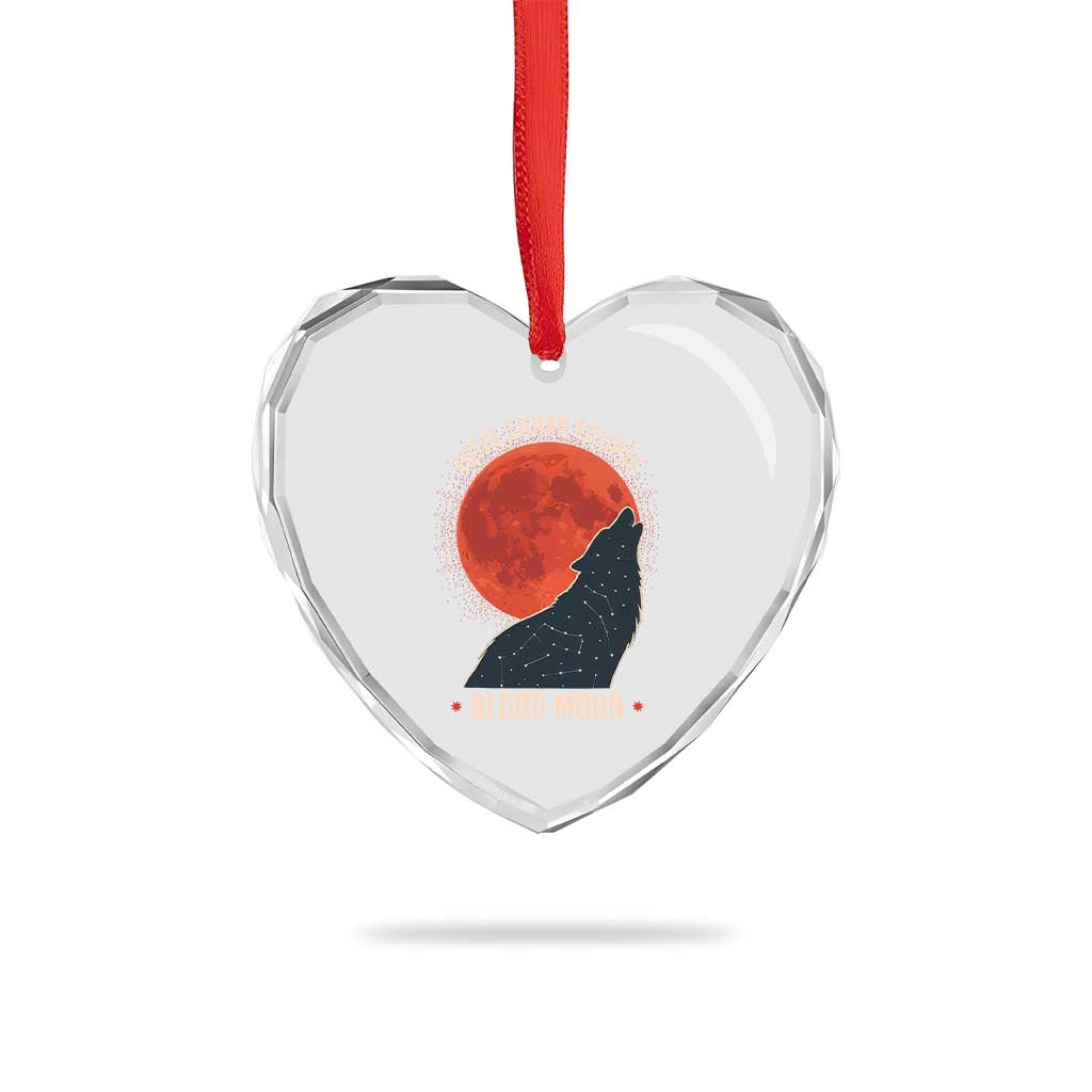 Total Lunar Eclipse March 3 2026 Heart Crystal Glass Ornament Constellation Wolf Souvenir Graphic