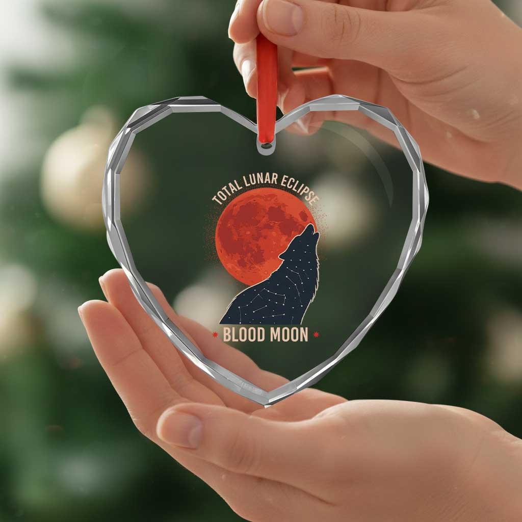 Total Lunar Eclipse March 3 2026 Heart Crystal Glass Ornament Constellation Wolf Souvenir Graphic