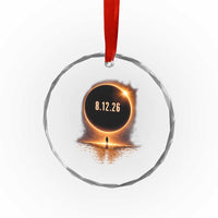 Total Solar Eclipse 2026 Crystal Glass Ornament August 12th Totality Gift