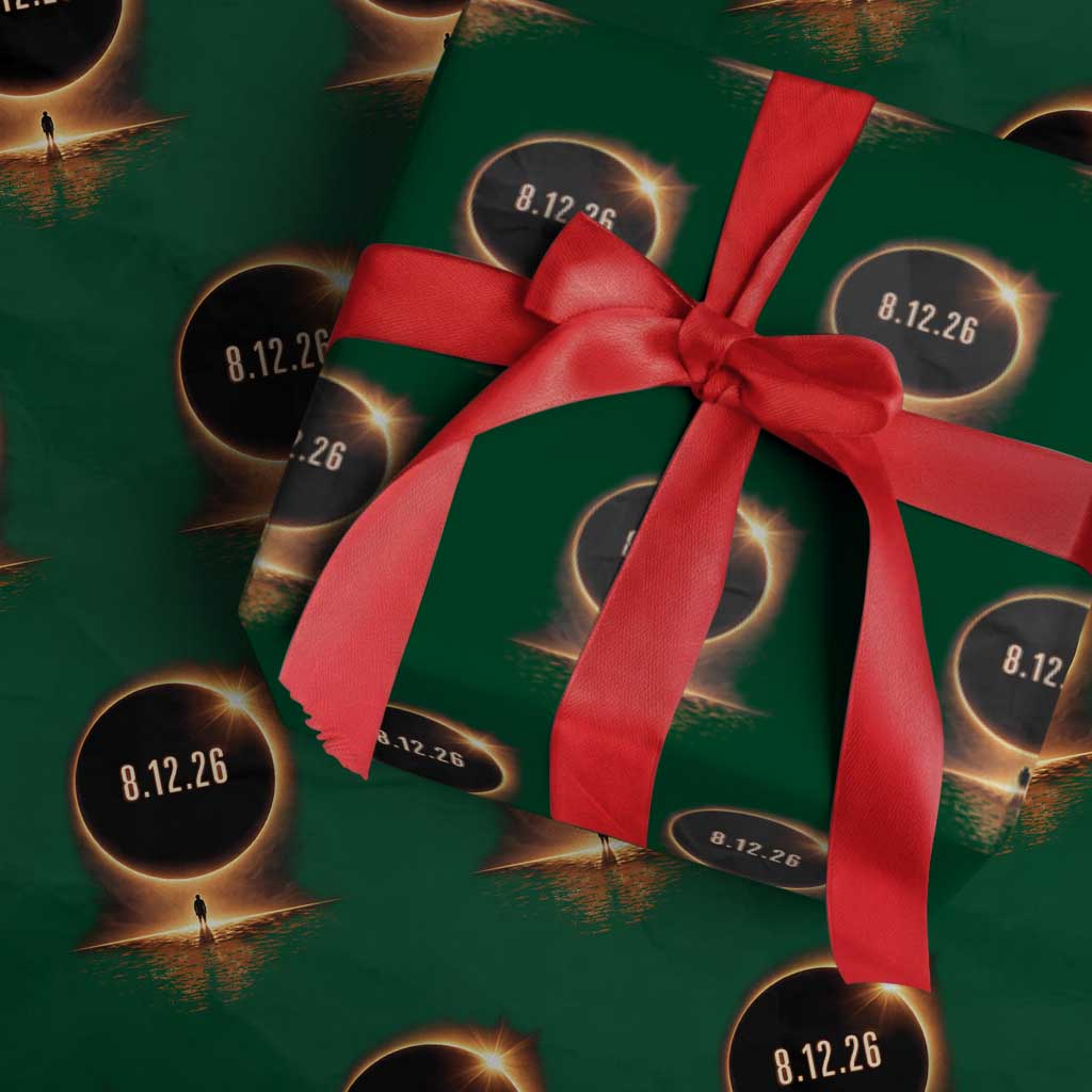 Total Solar Eclipse 2026 Wrapping Paper Roll August 12th Totality Gift