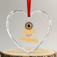 Total Solar Eclipse August 12 2026 Celestial Totality Heart Crystal Glass Ornament Ocean Beach View Astronomy Souvenir