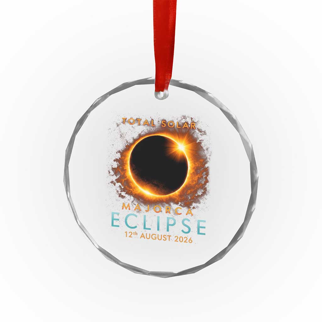 Total Solar Eclipse Crystal Glass Ornament 12th August 2026 Majorca Totality
