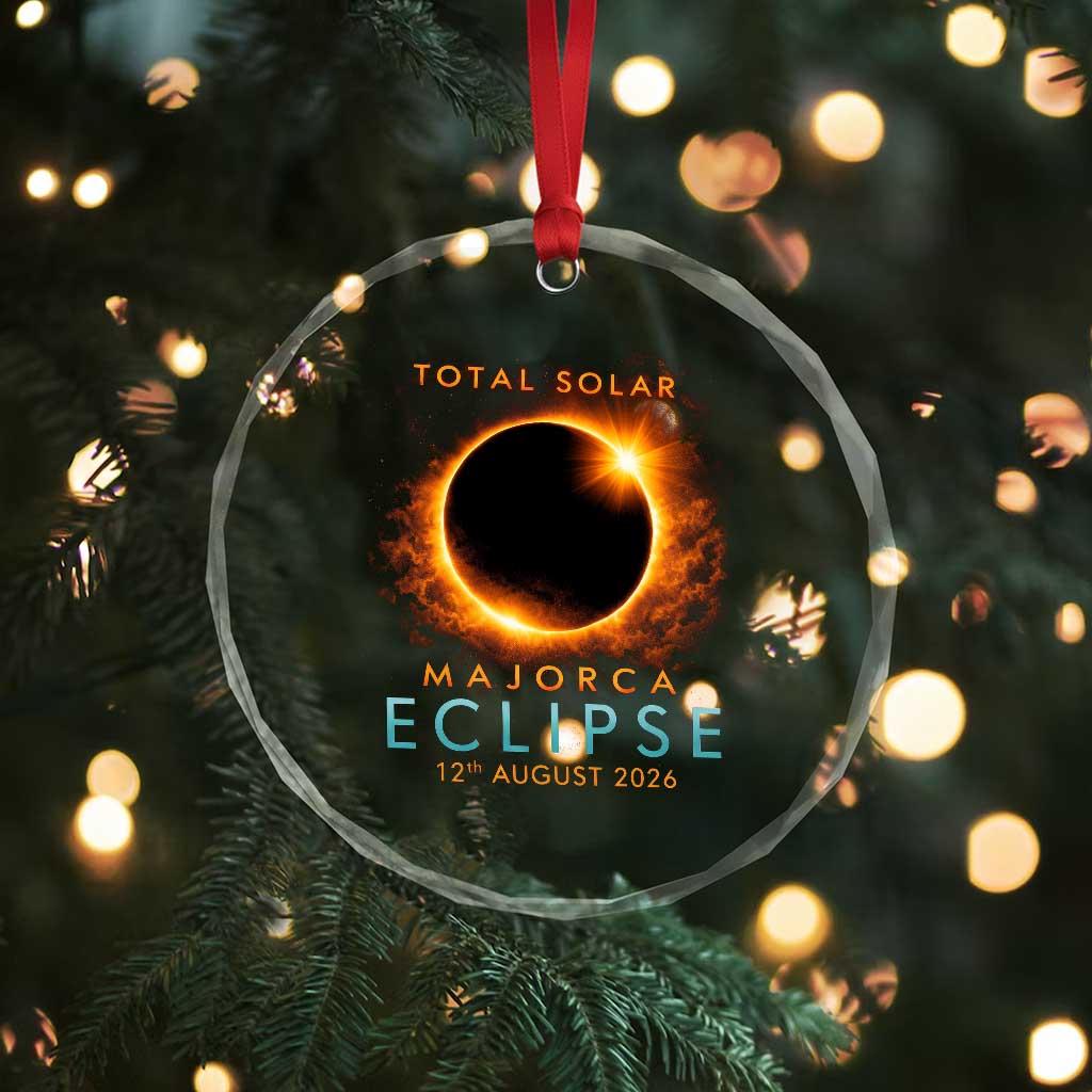 Total Solar Eclipse Crystal Glass Ornament 12th August 2026 Majorca Totality