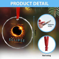 Total Solar Eclipse Crystal Glass Ornament 12th August 2026 Majorca Totality
