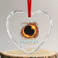 Total Solar Eclipse Heart Crystal Glass Ornament 12th August 2026 Majorca Totality