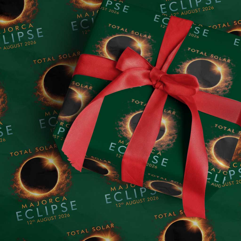 Total Solar Eclipse Wrapping Paper Roll 12th August 2026 Majorca Totality