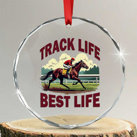 Track Life Best Life Horse Racing Enthusiast Crystal Glass Ornament Retro Jockey and Racehorse Trackside Southern Equestrian