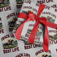 Track Life Best Life Horse Racing Enthusiast Wrapping Paper Roll Retro Jockey and Racehorse Trackside Southern Equestrian