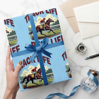 Track Life Best Life Horse Racing Enthusiast Wrapping Paper Roll Retro Jockey and Racehorse Trackside Southern Equestrian