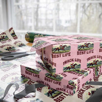 Track Life Best Life Horse Racing Enthusiast Wrapping Paper Roll Retro Jockey and Racehorse Trackside Southern Equestrian