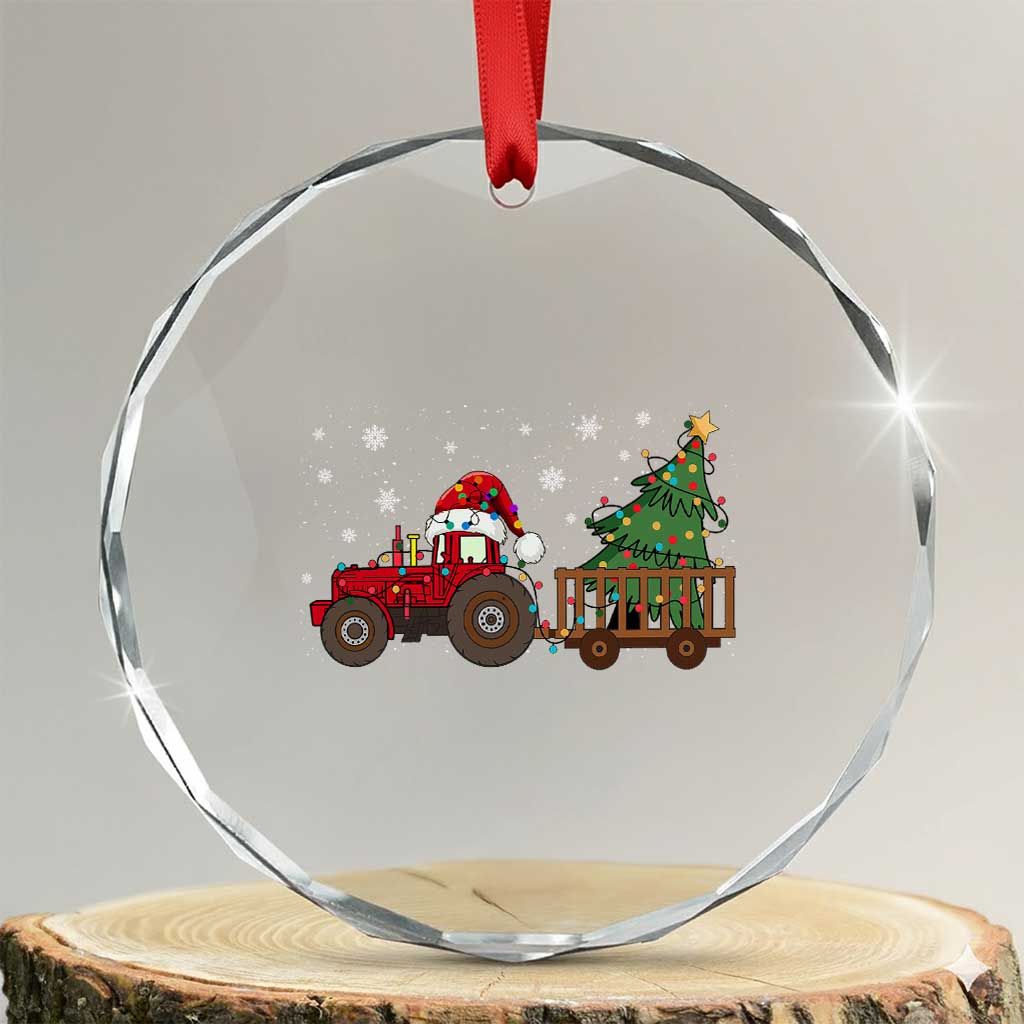 Tractor Xmas Crystal Glass Ornament Tree Lights Farmer Xmas Gift for Tractor Drivers TS10