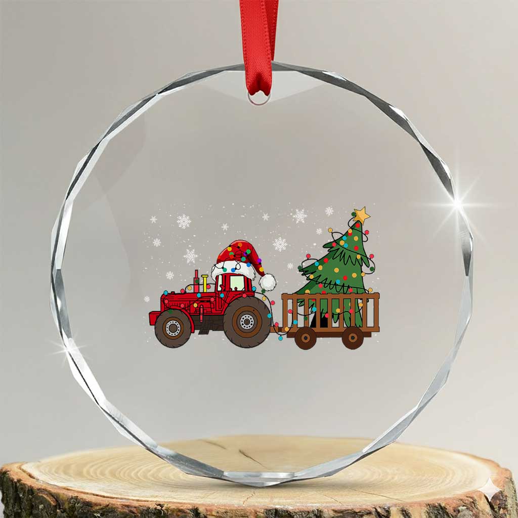 Tractor Xmas Crystal Glass Ornament Tree Lights Farmer Xmas Gift for Tractor Drivers - Wonder Print Shop