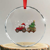 Tractor Xmas Crystal Glass Ornament Tree Lights Farmer Xmas Gift for Tractor Drivers TS10